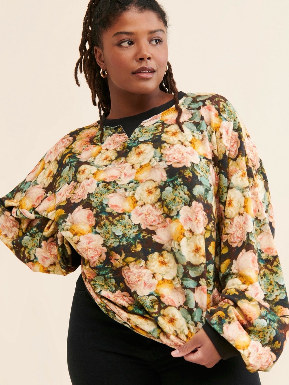 Selkie - The Pillow Sweater, multi color floral oversized comfy sweater